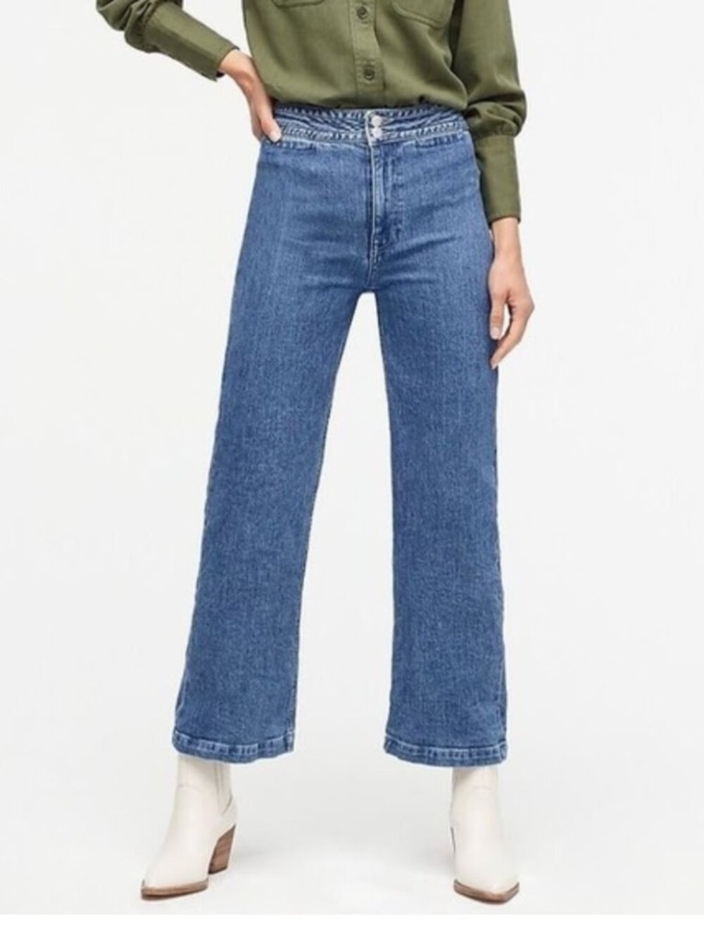 Point Sur High Rise Wide Leg Eco Jean in Bright Ocean Wash Nautical Women's 25 - Picture 2 of 9